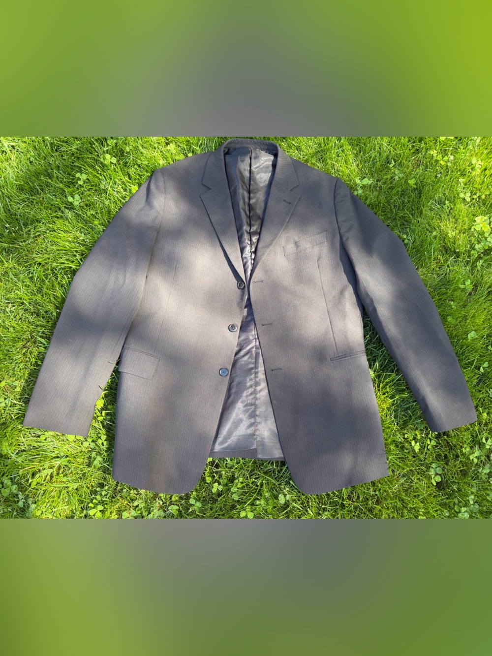 Mexx Black Pinstripe Blazer with Light Blue Piping